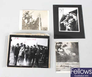 An interesting, comprehensive collection of World War II monochrome glass photographic slides