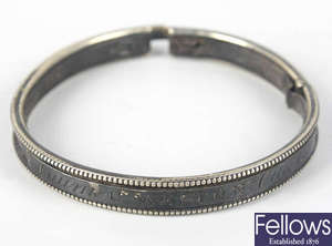 A 19th century silver plated small dog or cat collar
