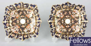 A pair of Royal Crown Derby square trays