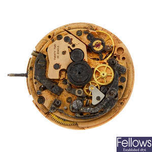 A gentleman's Omega chronograph watch movement with dial.