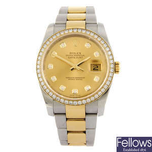 (983000688) ROLEX - a gentleman's Oyster Perpetual Datejust bracelet watch. 