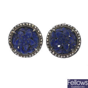 Two pairs of late 19th to early 20th century earrings