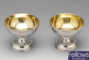 A George III pair of silver open salts.