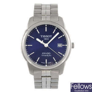 TISSOT - a gentleman's PR100 bracelet watch with a Tissot PR50 bracelet watch.