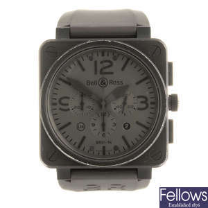 BELL & ROSS - a limited edition gentleman's Commando chronograph wrist watch.