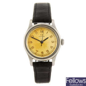 (7103) OMEGA - a gentleman's wrist watch with a lady's Omega bracelet watch..