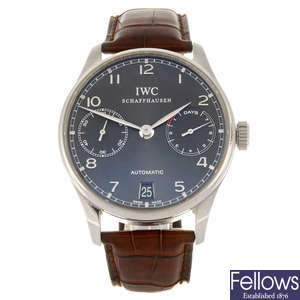 IWC - a gentleman's Portuguese 7 Day wrist watch.