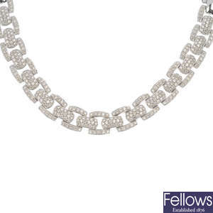 A diamond pave-set collar.