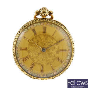 An open face pocket watch by John Hall, Sleaford.