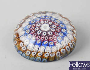 An Old English close packed millefiori paperweight