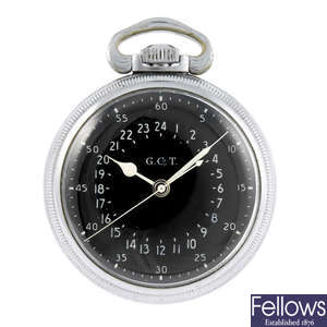 An open face G.C.T master navigational pocket watch by Hamilton. 