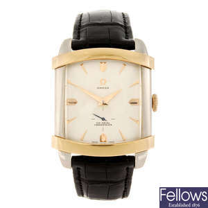 OMEGA - a gentleman's Museum Collection Limited Re-edition Tonneau Renverse wrist watch.