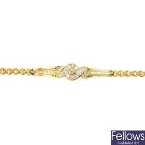 An 18ct gold diamond bracelet.