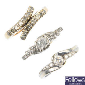 A selection of diamond rings. 
