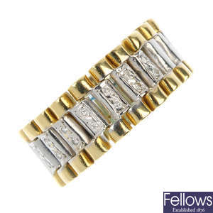 An 18ct gold diamond flexible ring.