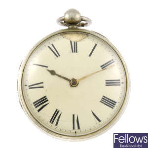 A open face pair case pocket watch by John Pace, Bury
