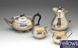 An early twentieth century silver four piece tea service.