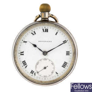 An open face pocket watch by Dominant.