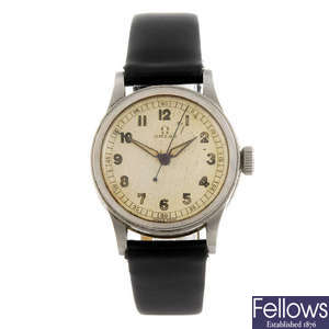 OMEGA - a gentleman's stainless steel wrist watch.
