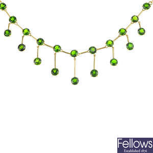 A diopside necklace.