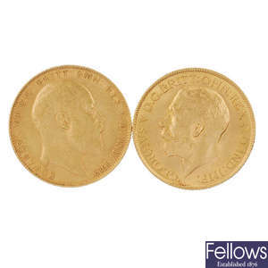Sovereigns 1907, 1911.
