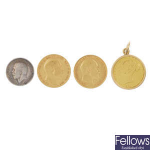Three Half-Sovereigns & Maundy Three-Pence.