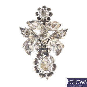 An early 20th century continental silver and gold diamond brooch.