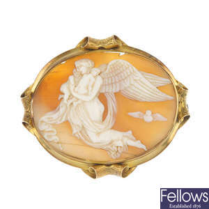 A selection of cameo jewellery