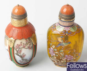 Two Chinese scent bottles