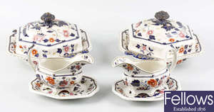 An extensive mid 19th century English Ironstone dinner service