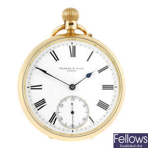 An open face pocket watch by Pearce and Sons, Leeds.