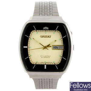 ORIENT - a gentleman's Crystal bracelet watch.
