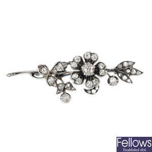 An early 20th century gold and silver diamond spray brooch.