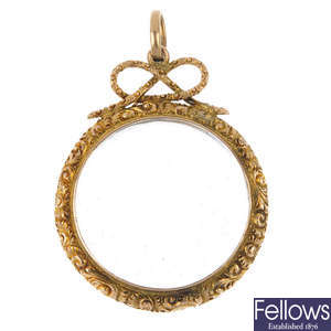 A late 19th century 9ct gold double-sided locket.
