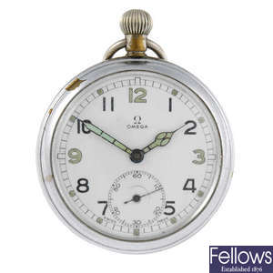An open face pocket watch by Omega. 