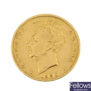 A George IV full sovereign coin.