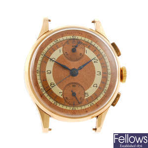A gentleman's chronograph watch head.
