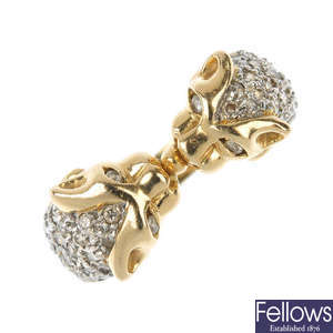 A diamond leopard ring.