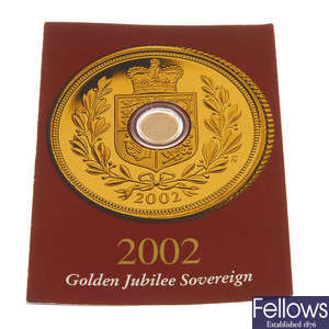 Elizabeth II, Sovereign 2002, with shield reverse.