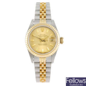 ROLEX - a lady's Oyster Perpetual Datejust bracelet watch. 