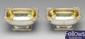 A George III pair of silver open salts.