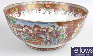 Two similar Chinese Qianlong canton famille rose porcelain bowls