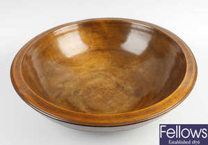 A good 19th century turned sycamore (treen) dairy bowl
