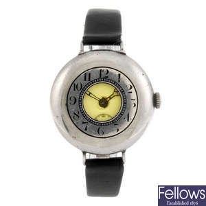A trench style wrist watch. 