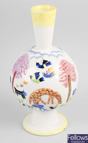 A dated early 1930s Italian Lenci ceramic vase