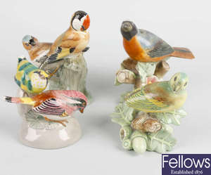 Four assorted Italian Lenci ceramic bird studies