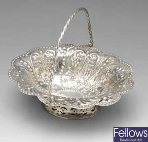 A Victorian silver sweetmeat basket.