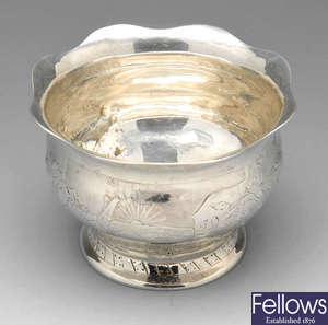 An Edwardian silver bowl.
