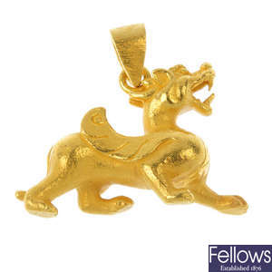 A Chinese mythical creature pendant.