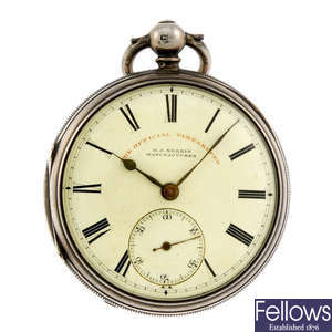 An open face pocket watch by H.J. Norris, Coventry.